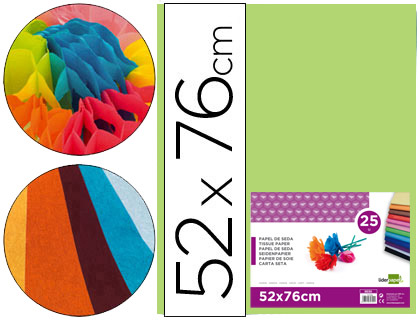 25h. papel seda Liderpapel 52x76cm. 18g/m² verde medio